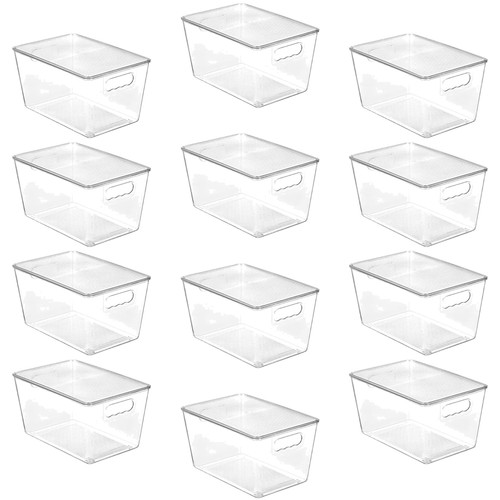 Clear stackable storage bins - stackable,